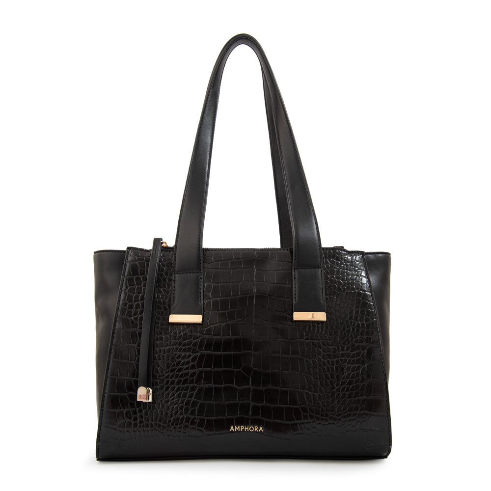 Cartera Dos Asas Croco Belinda