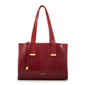 Cartera Dos Asas Croco Belinda Rojo