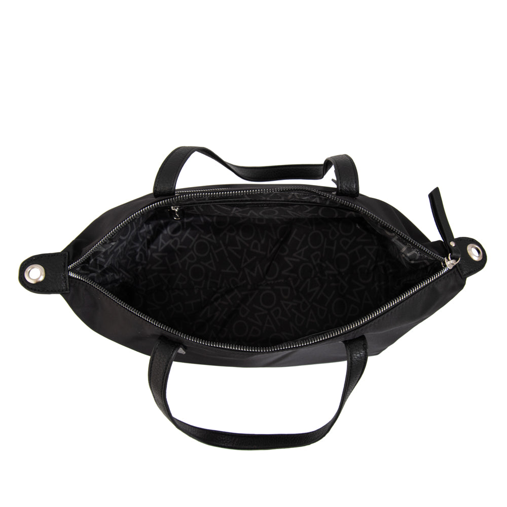 Cartera Dos Asas Francesca Nylon Negro