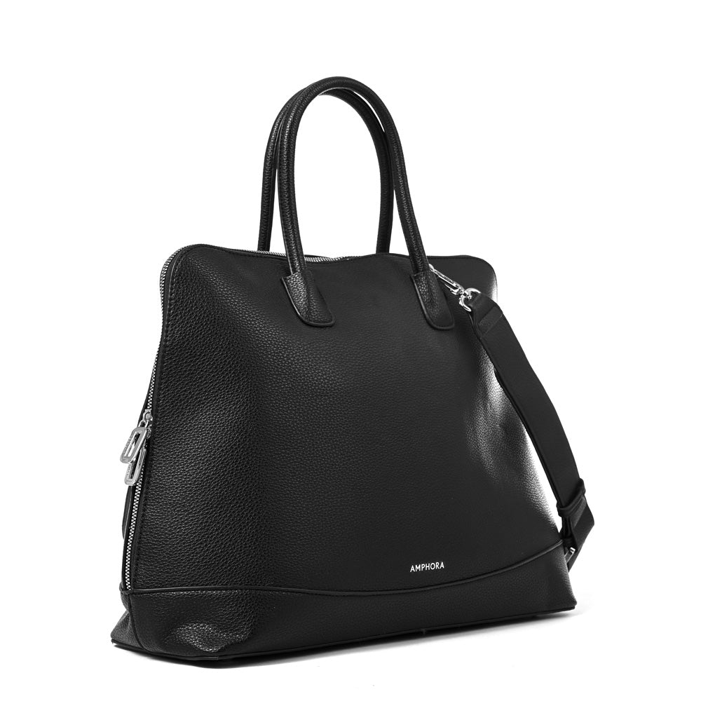 Cartera Dos Asas Portalaptop Gloria Croco Negro