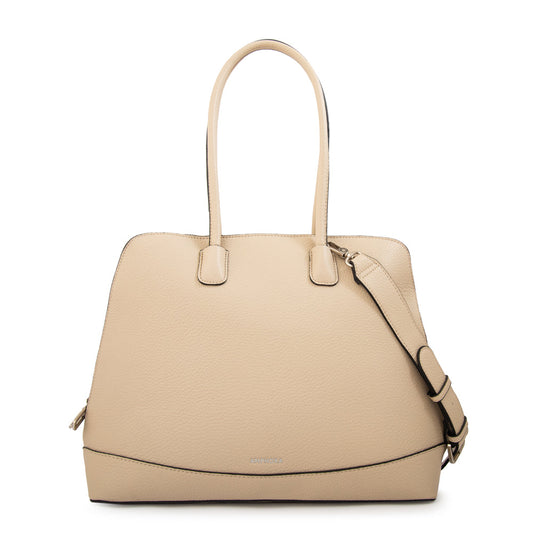 Cartera Dos Asas Porta Laptop Gloria Beige
