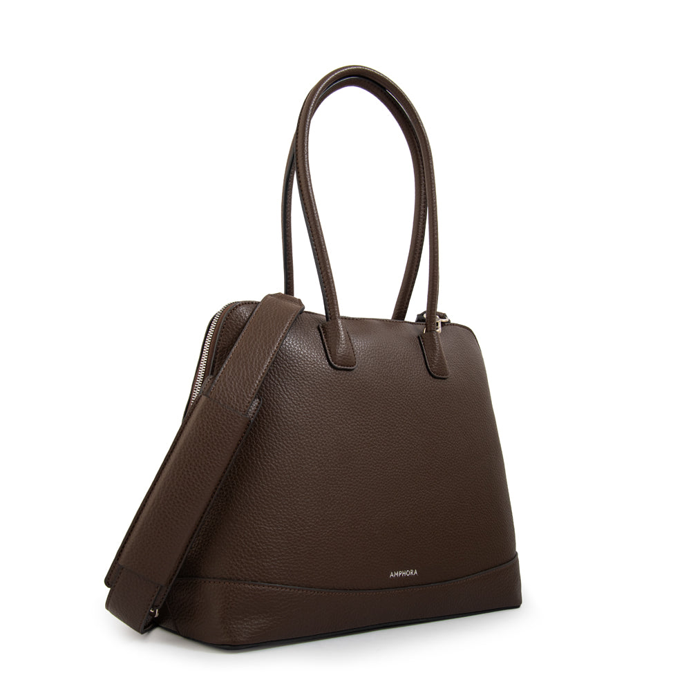 Cartera Dos Asas Portalaptop Gloria Café Oscuro