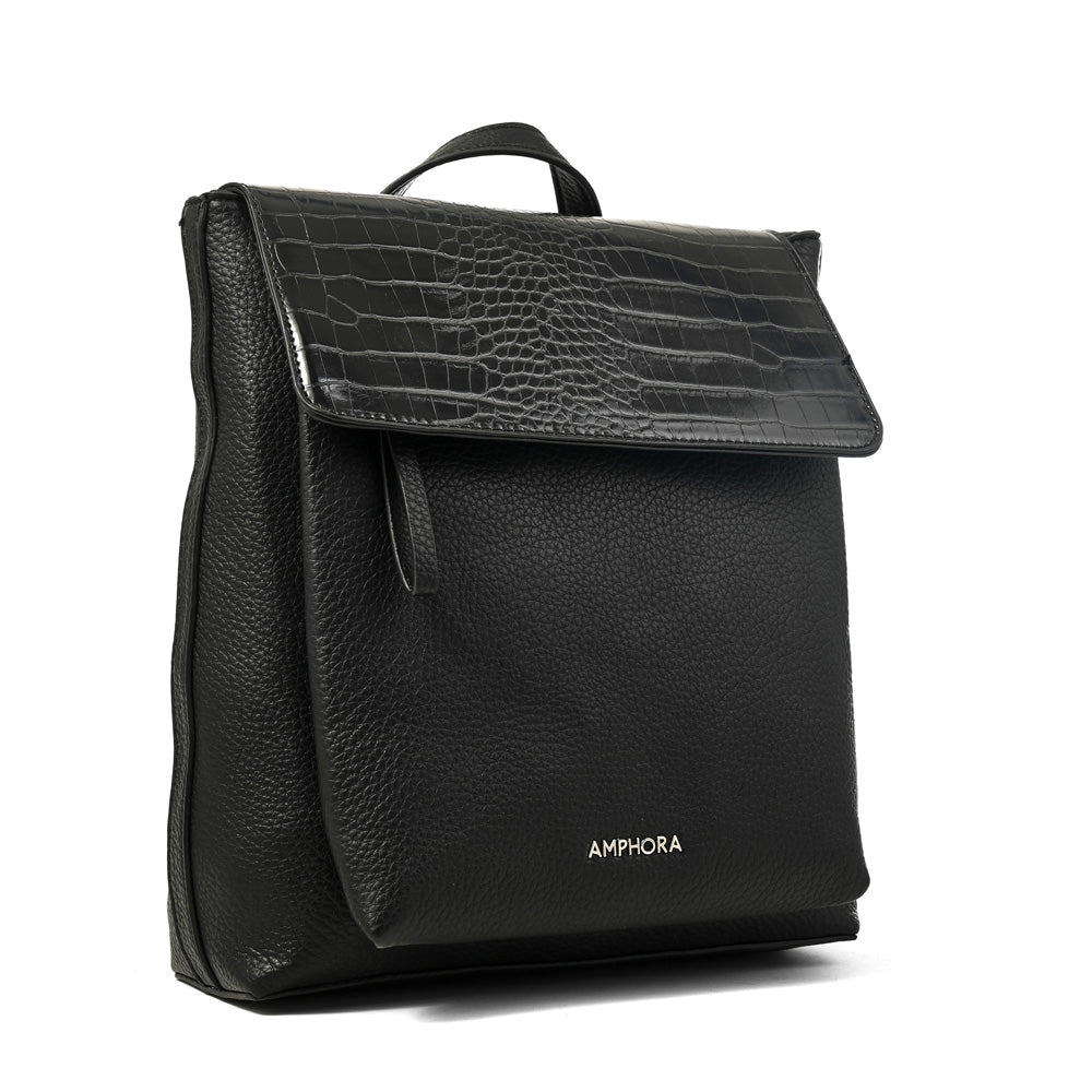 Mochila Charlote Croco Negro