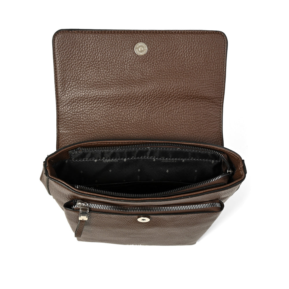 Mochila Charlote Croco Café Oscuro