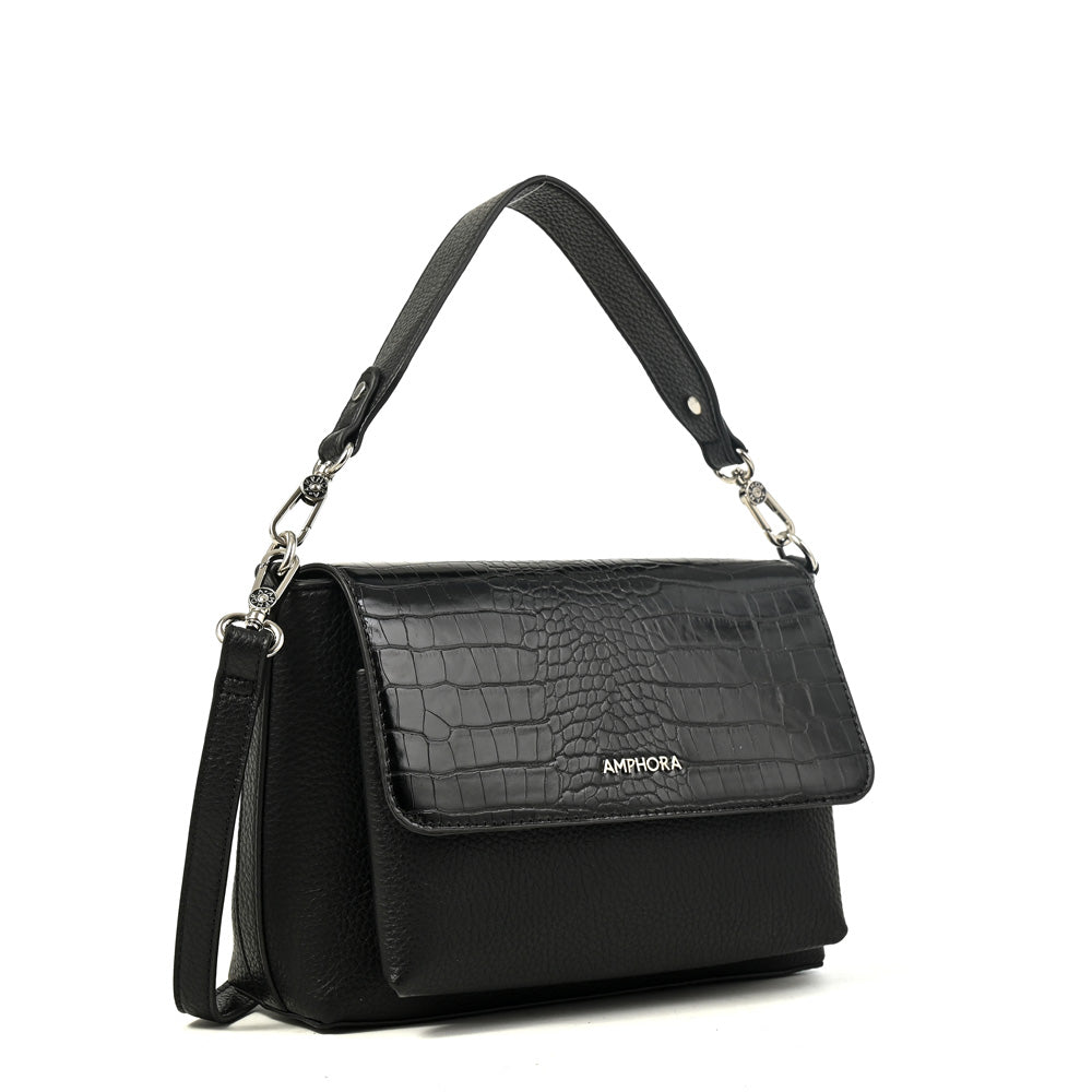 Crossbody Charlote Croco Negro