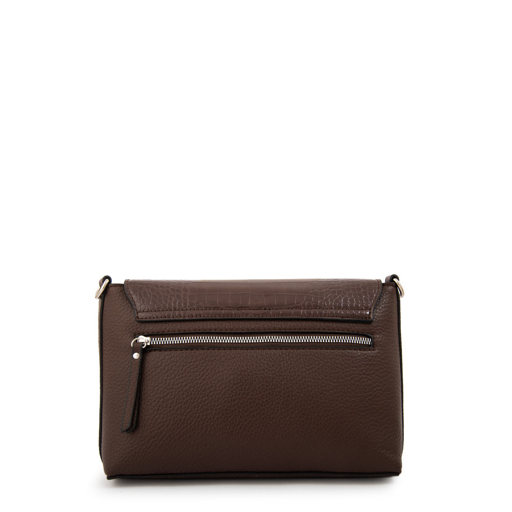 Crossbody Charlote Croco Café Oscuro