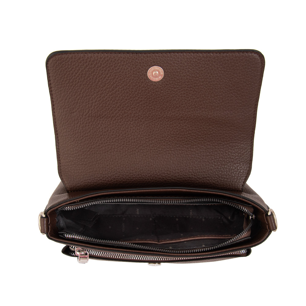Crossbody Charlote Croco Café Oscuro