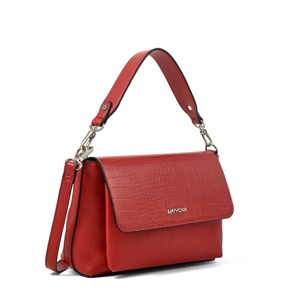 Crossbody Charlote Croco Rojo