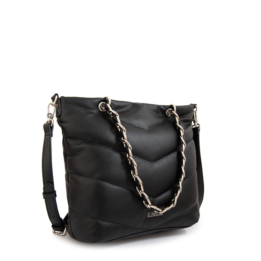 Cartera Dos Asas Mariela Negro