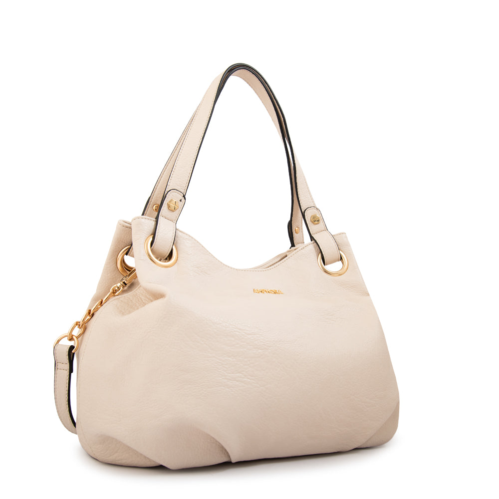 Cartera Dos Asas Katherine Blanco Crudo