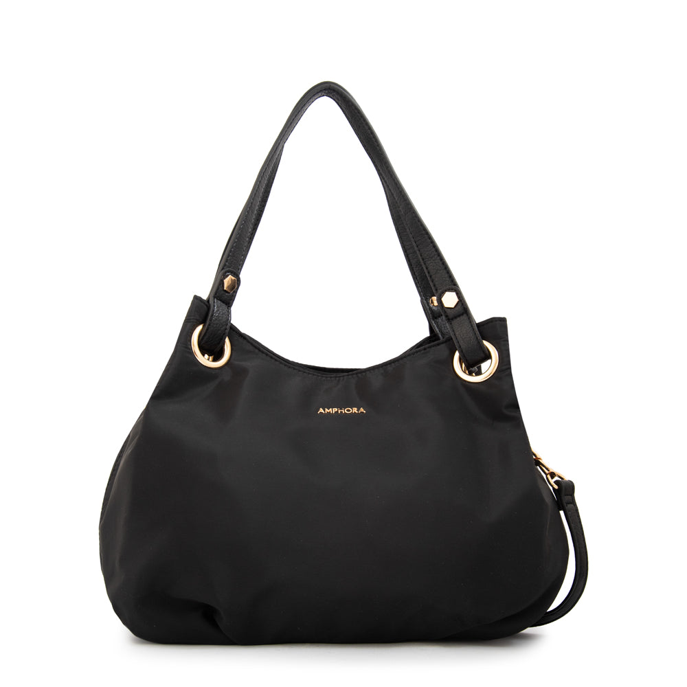 Cartera Dos Asas Katherine Nylon Negro