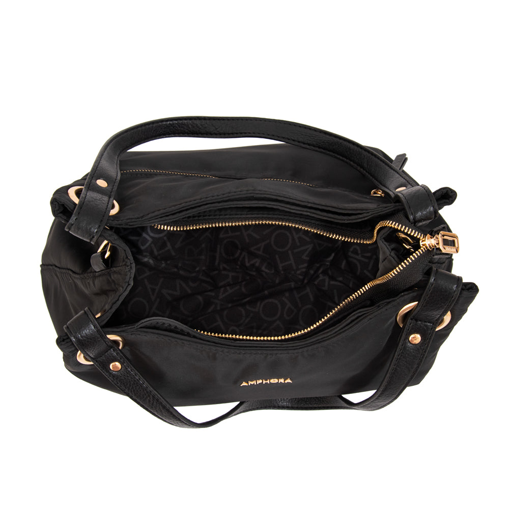 Cartera Dos Asas Katherine Nylon Negro