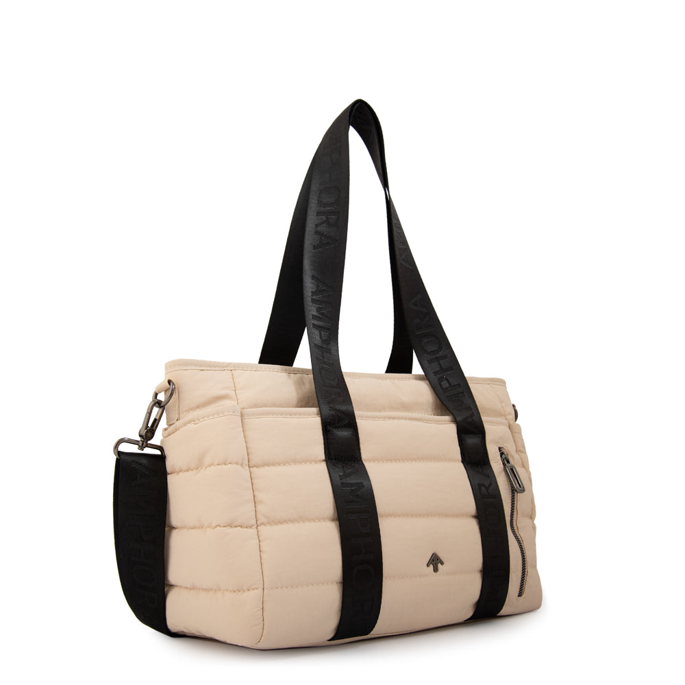 Cartera Dos  Mediana Simona Blanco Crudo