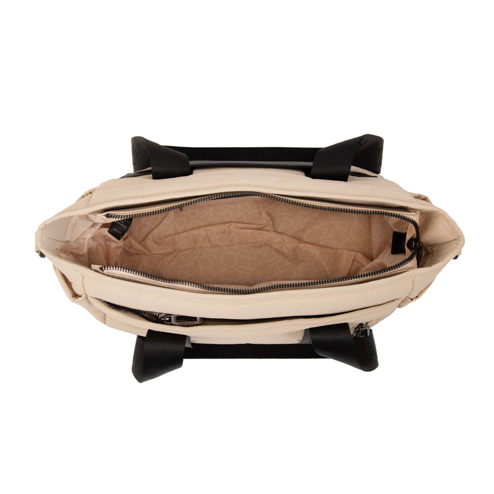 Cartera Dos  Mediana Simona Blanco Crudo