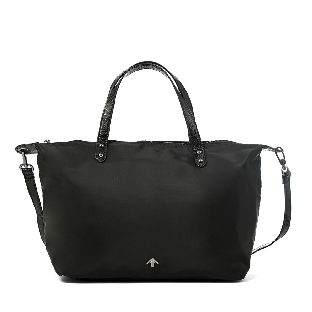 Cartera Dos Asas Santana Nylon Negro