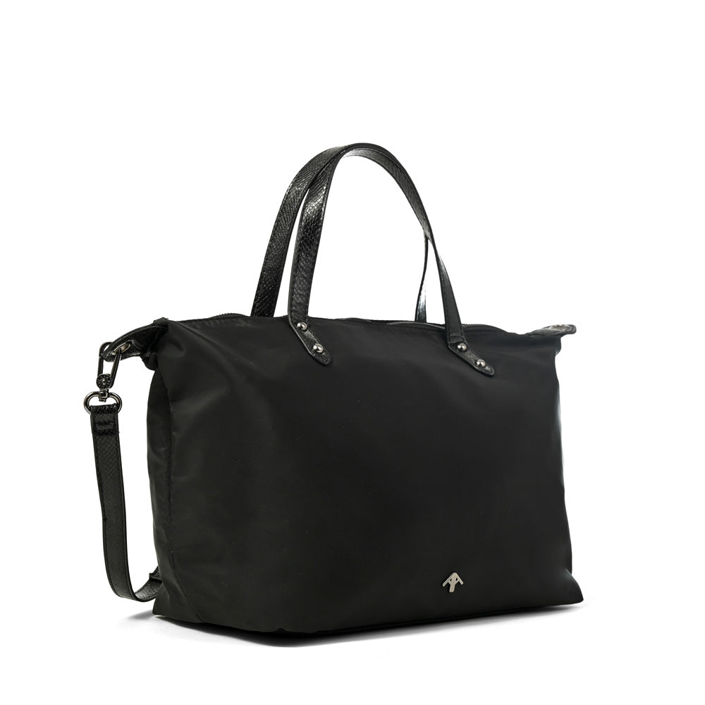 Cartera Dos Asas Santana Nylon Negro