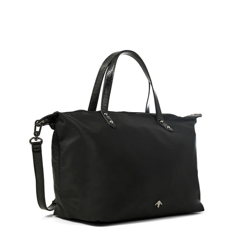 Cartera Dos Asas Santana Nylon Negro