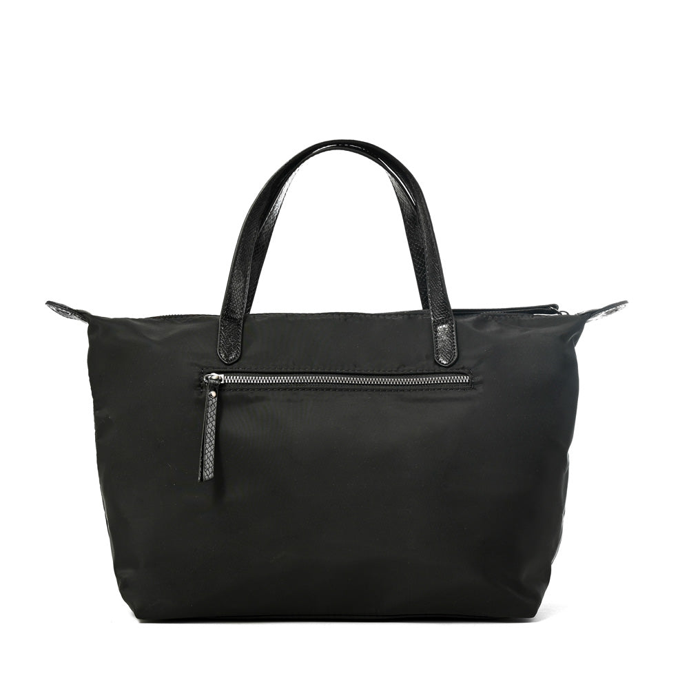 Cartera Dos Asas Santana Nylon Negro