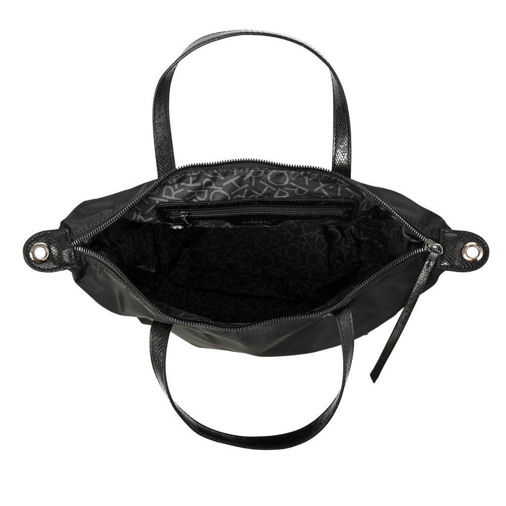 Cartera Dos Asas Santana Nylon Negro