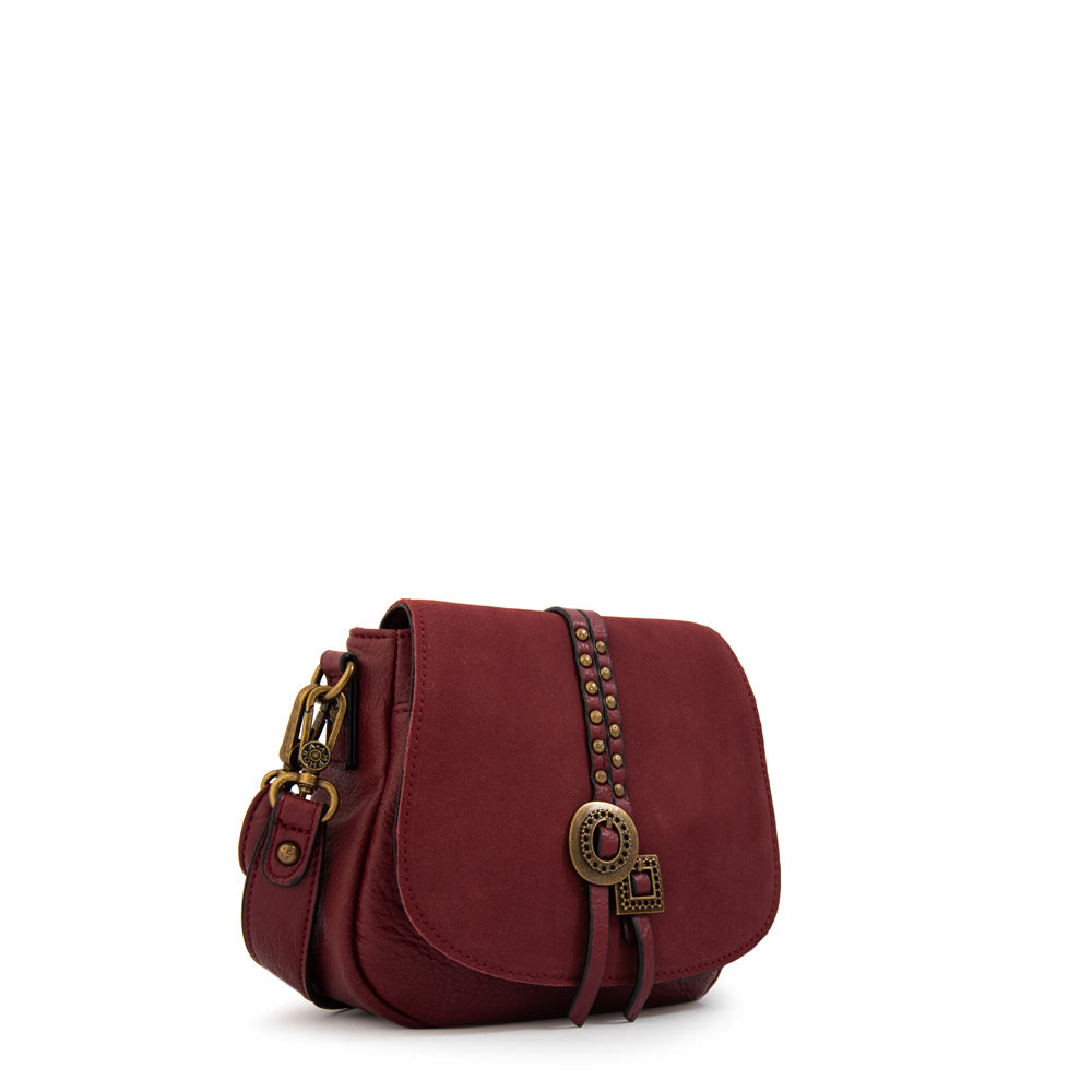 Crossbody Indonesia Gamuzado Burdeo