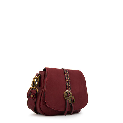 Crossbody Indonesia Gamuzado Burdeo