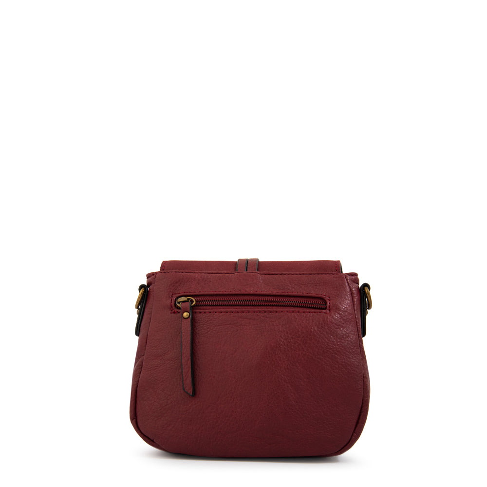 Crossbody Indonesia Gamuzado Burdeo