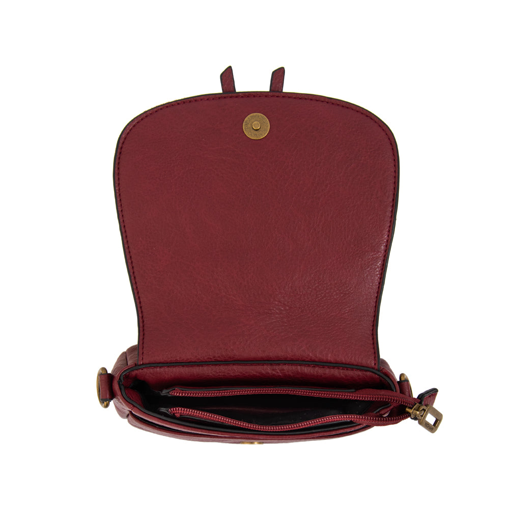 Crossbody Indonesia Gamuzado Burdeo