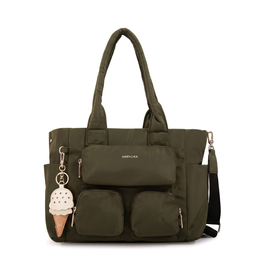 Cartera Dos Asas Gelatto Nylon Verde Oliva