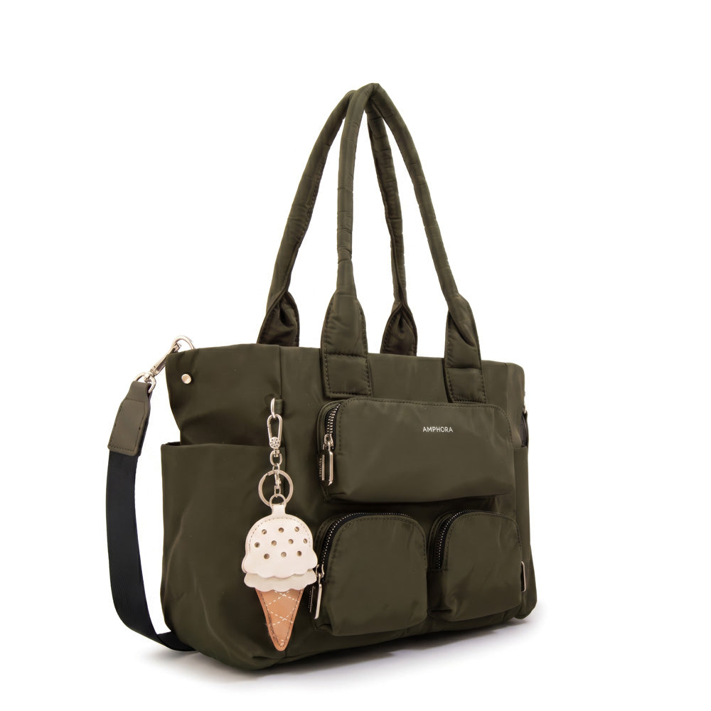 Cartera Dos Asas Gelatto Nylon Verde Oliva