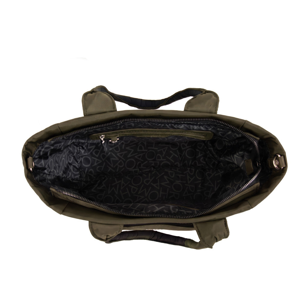 Cartera Dos Asas Gelatto Nylon Verde Oliva