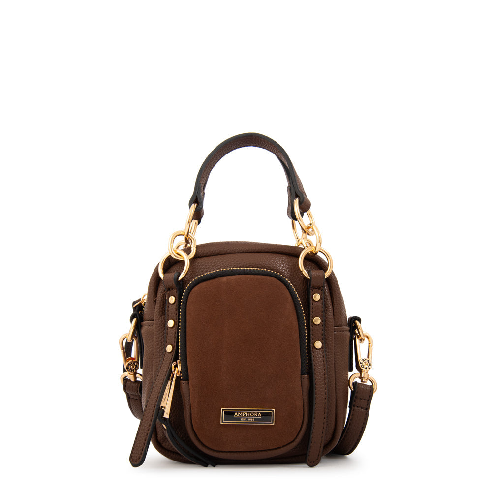 Crossbody Pequeña Natacha Café Oscuro