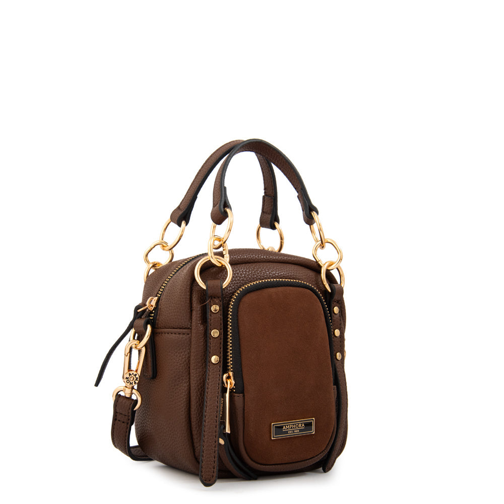 Crossbody Pequeña Natacha Café Oscuro