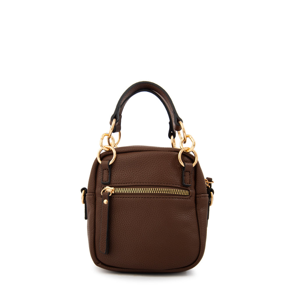 Crossbody Pequeña Natacha Café Oscuro