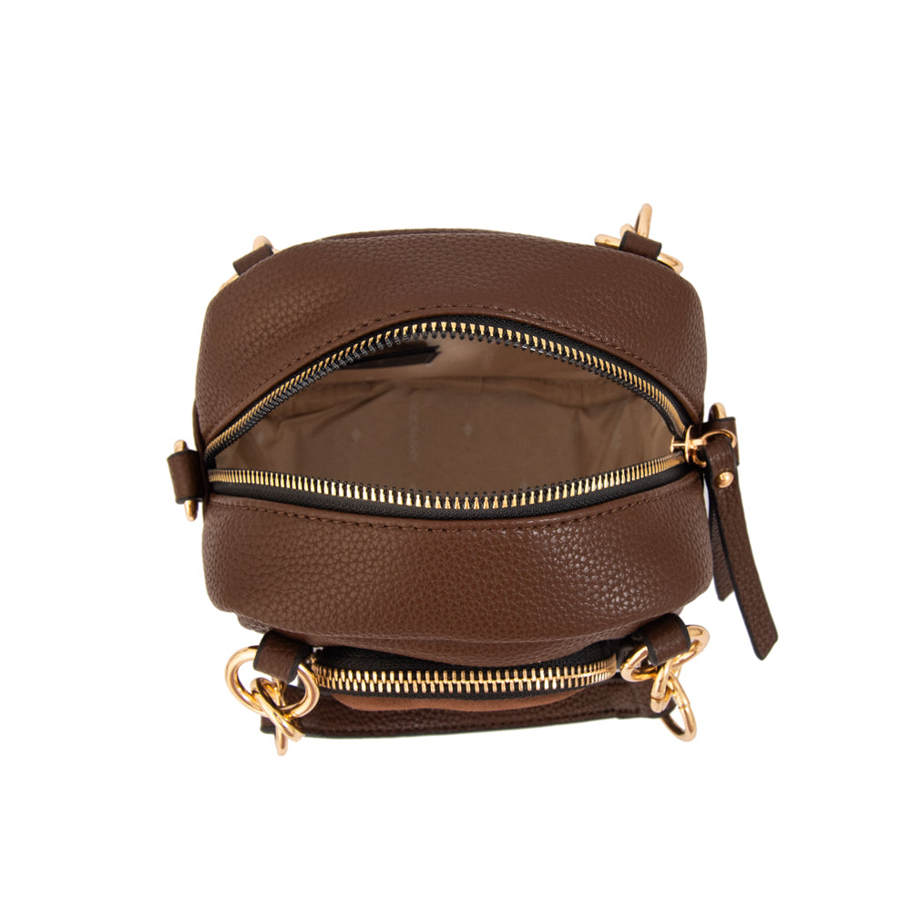 Crossbody Pequeña Natacha Café Oscuro