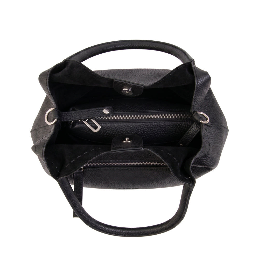 Cartera Dos Asas Lys Negro