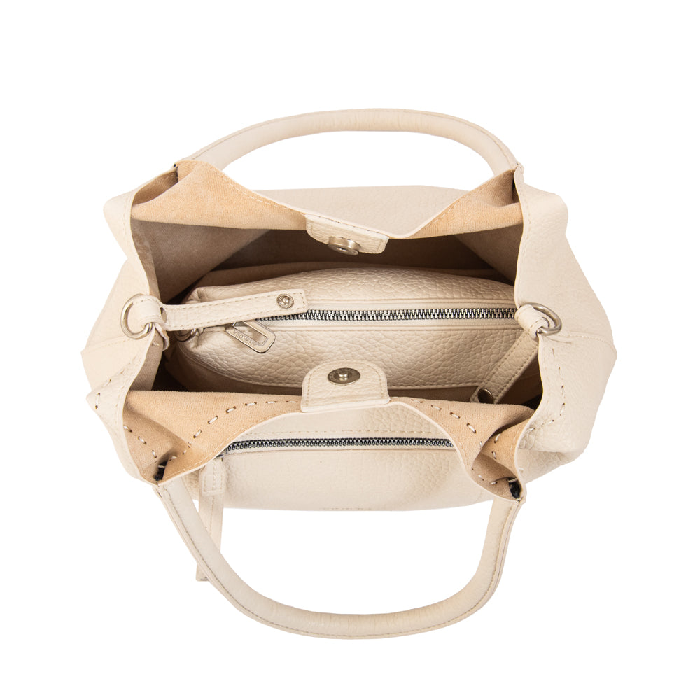 Cartera Dos Asas Lys Blanco Crudo
