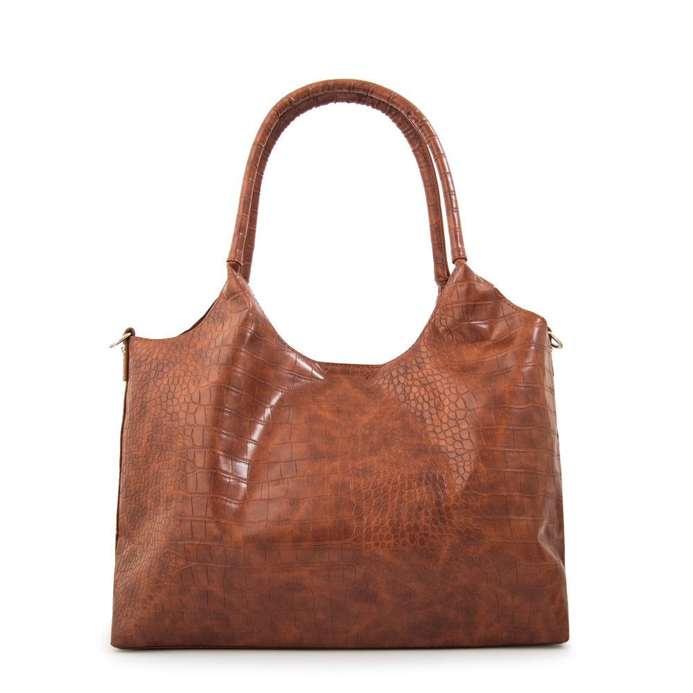 Cartera Corte Recto Lys Croco Café