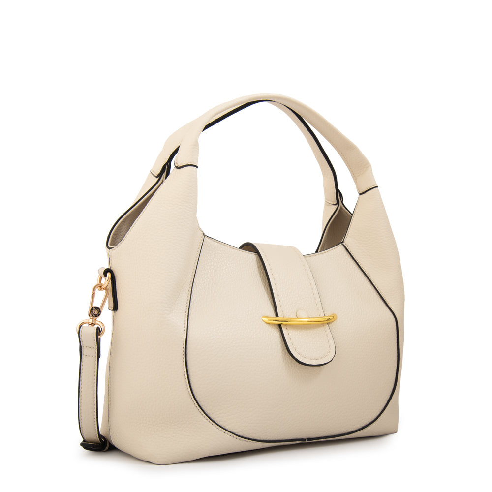 Cartera Dos Asas Melodie Blanco Crudo