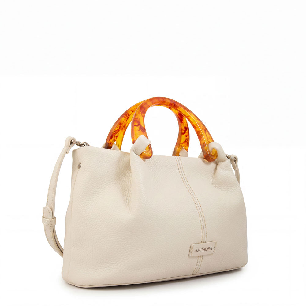 Cartera Dos Asas Belle Blanco Crudo