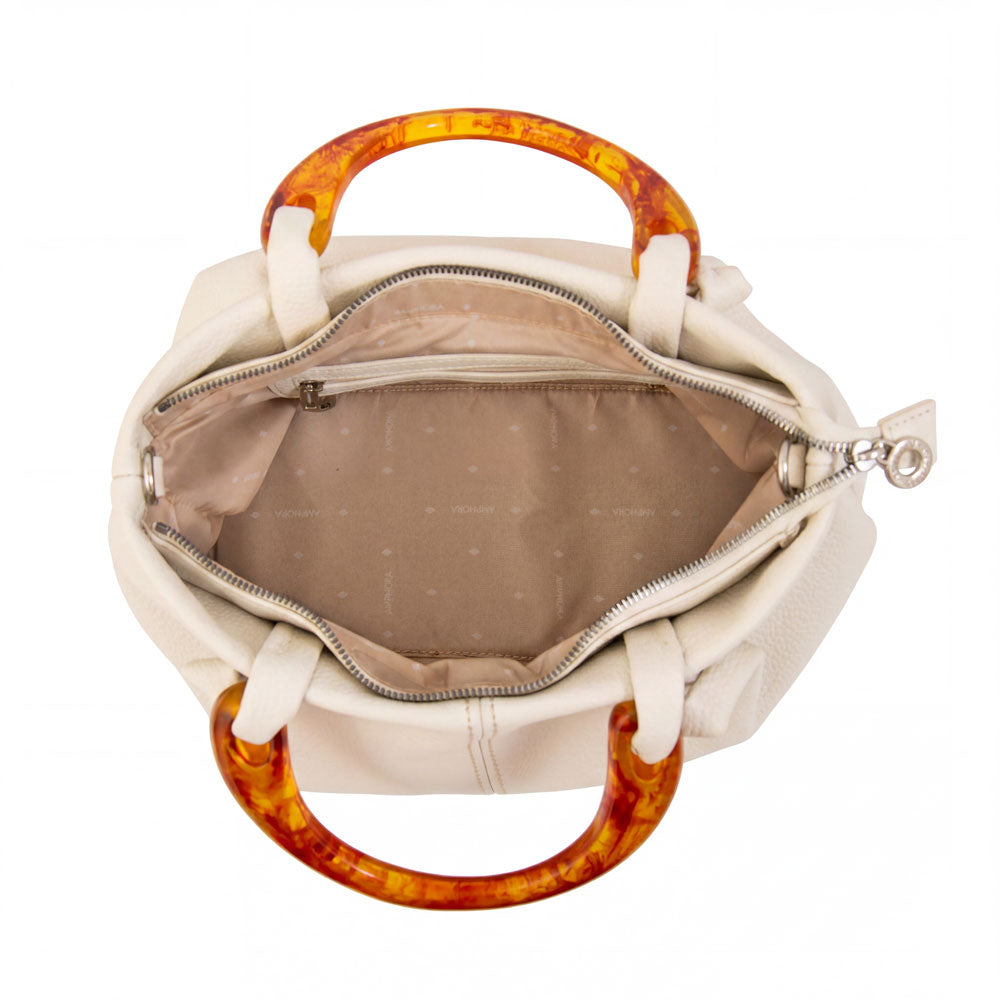 Cartera Dos Asas Belle Blanco Crudo
