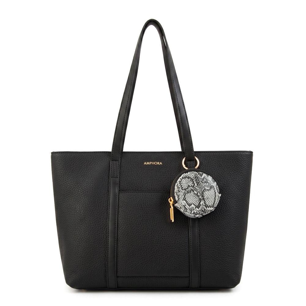 Cartera Dos Asas Grande Rina Negro