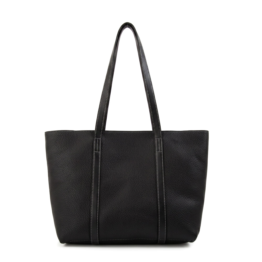 Cartera Dos Asas Grande Rina Negro