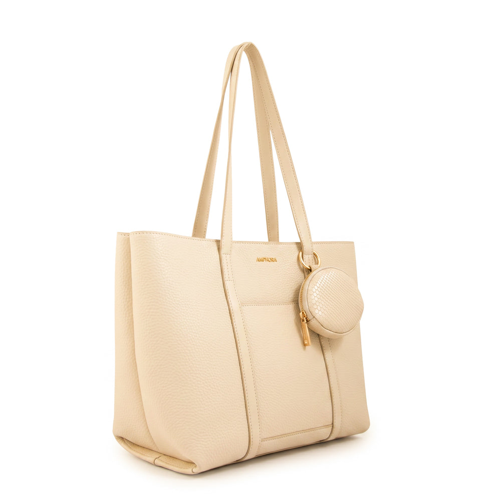 Cartera Dos Asas Grande Rina Blanco Crudo