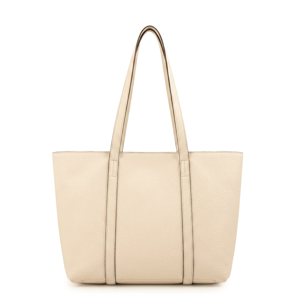 Cartera Dos Asas Grande Rina Blanco Crudo