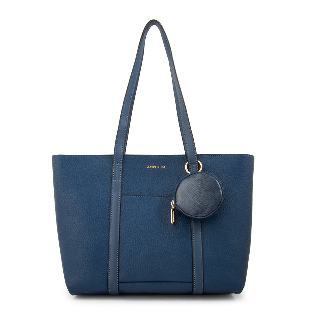 Cartera Dos Asas Grande Rina Azul Oscuro