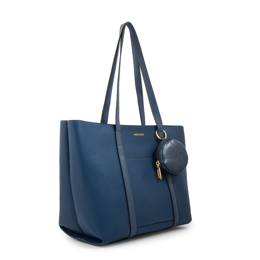 Cartera Dos Asas Grande Rina Azul Oscuro