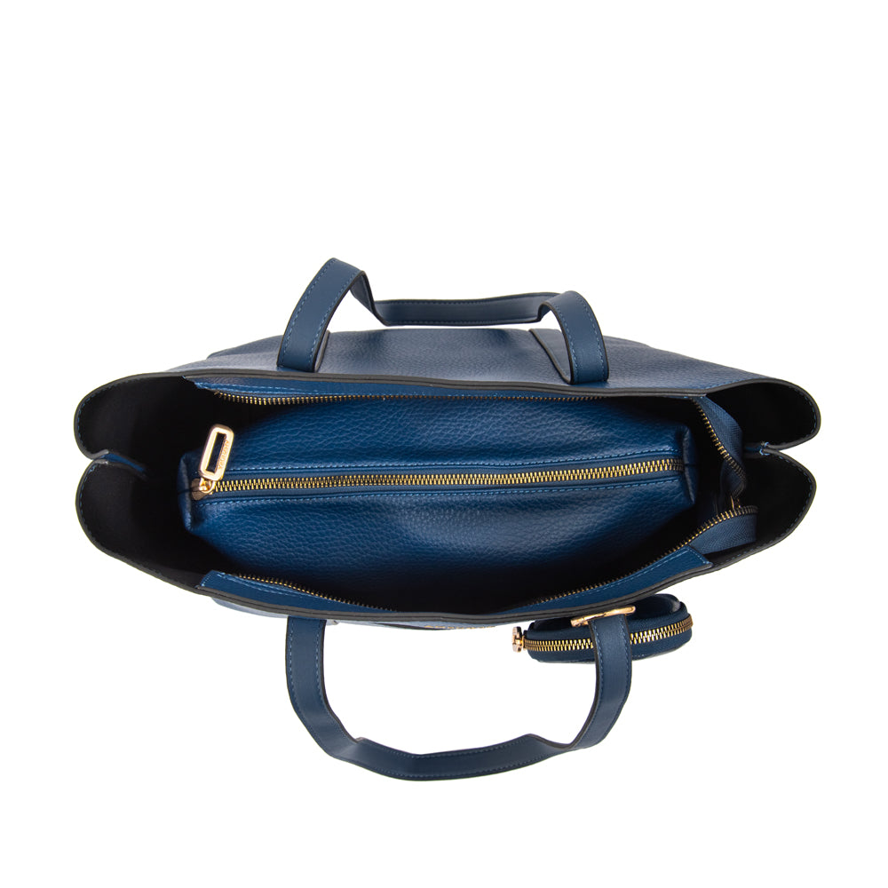 Cartera Dos Asas Grande Rina Azul Oscuro