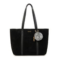 Cartera Dos Asas Grande Rina Gamuzado Negro