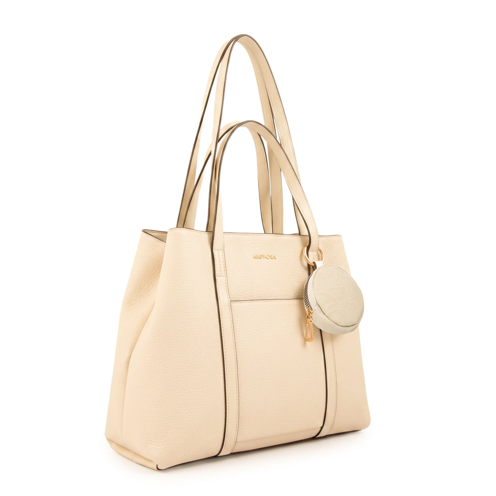 Cartera Dos Asas Rina Blanco Crudo