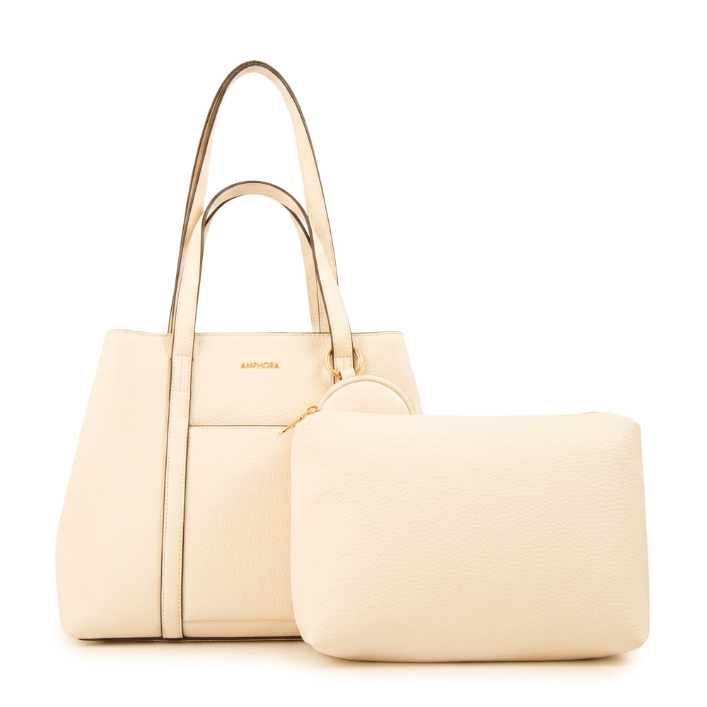 Cartera Dos Asas Rina Blanco Crudo